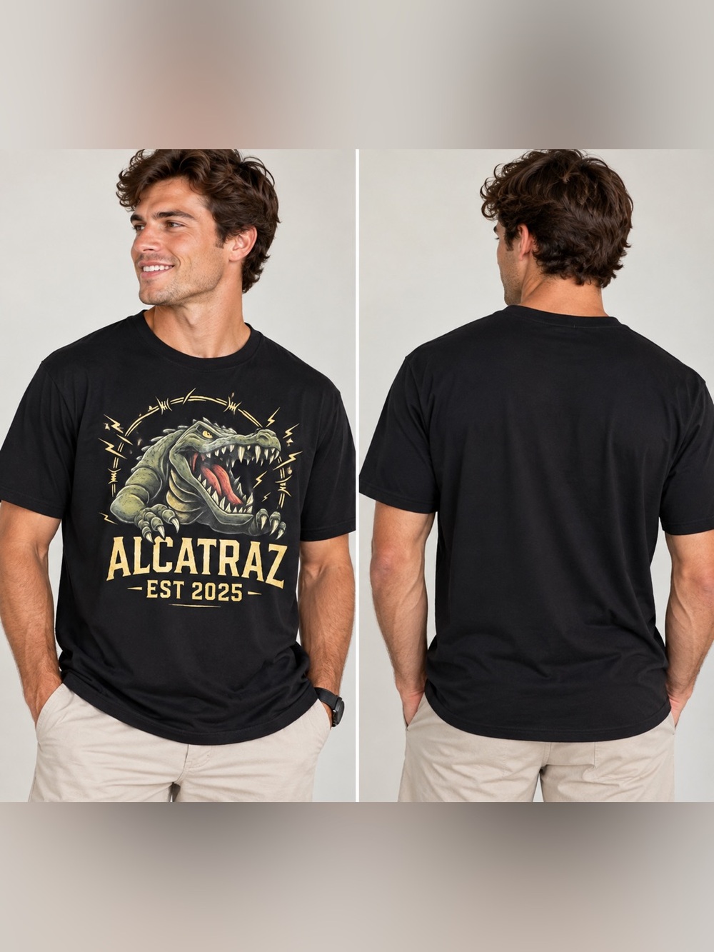 Alligator Alcatraz EST 2025 Florida Political Graphic T-Shirt Black XL